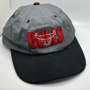 Vintage Chicago Bulls Snapback Hat Gray Black Kick‎ 10 Chicago Tribune Promo OS